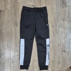 Champion Kids Black Joggers with White Panels